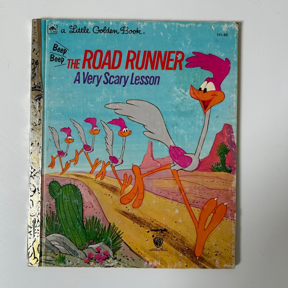 Vintage a Little Golden Book The Road Runner A Very Scary Lesson Warner Bros ‘74